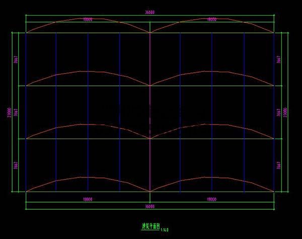 南陽社旗縣門球場膜結構頂棚建筑平面圖