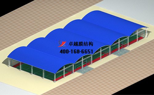    邵通膜結構網(wǎng)球場門球場籃球場（昭通市雄鷹籃球俱樂部）設計施工安裝案例