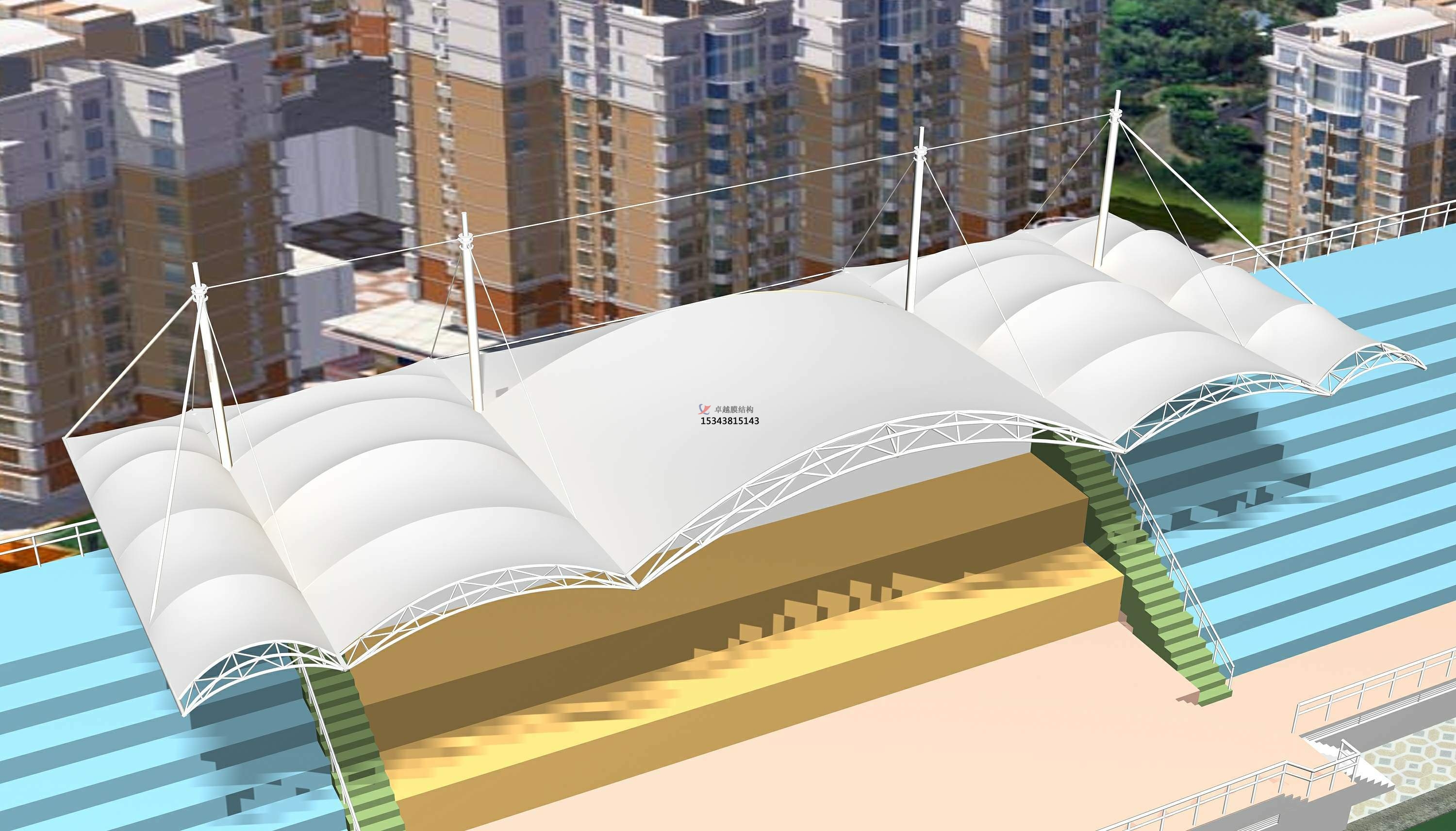 沾益<font color='red'>膜結(jié)構看臺</font>/舞臺/主席臺設計施工安裝生產(chǎn)廠家