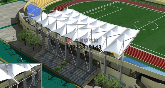 鶴壁?？h體育公園膜結(jié)構(gòu)【看臺雨棚】門球場案例