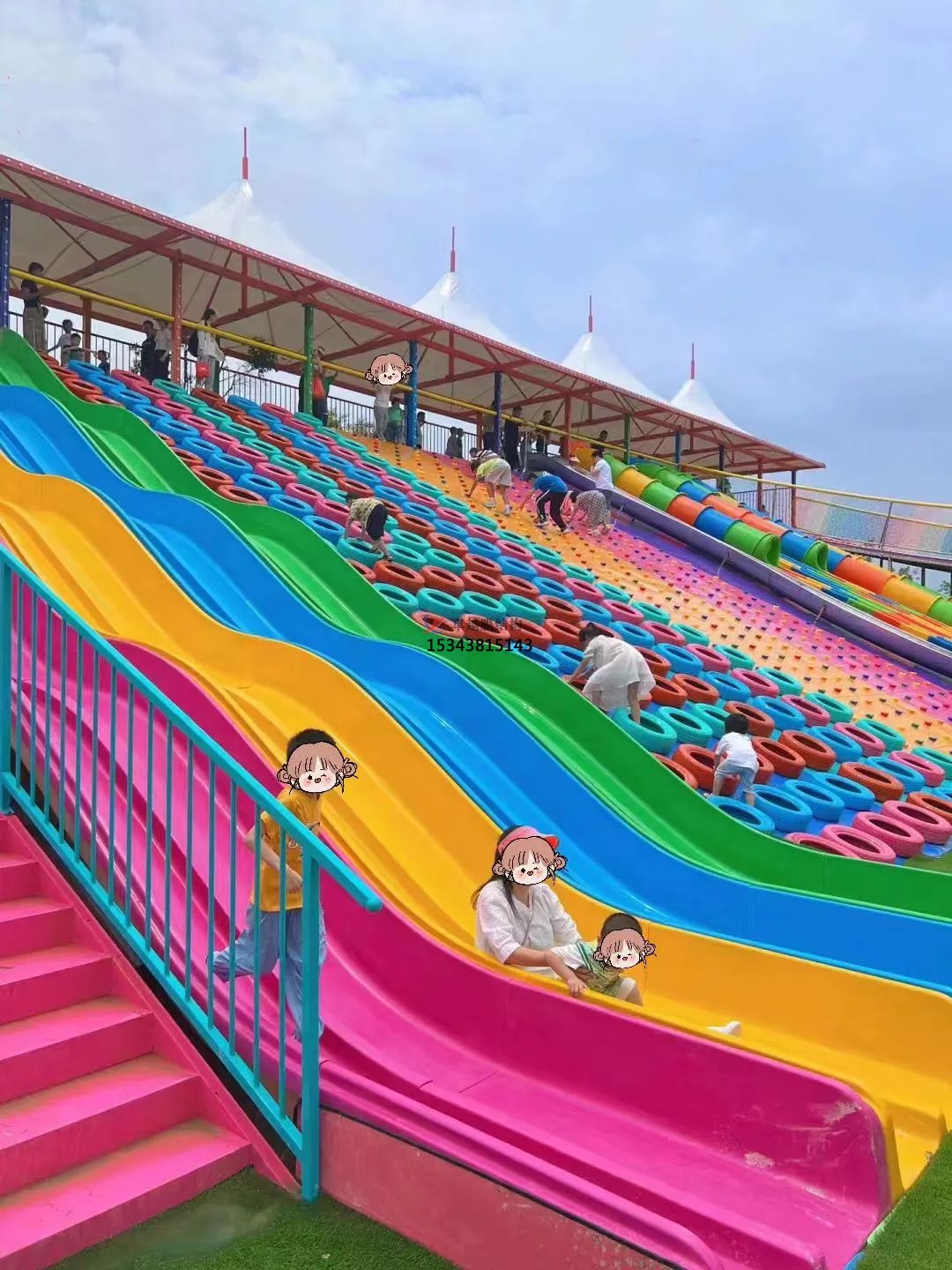 周口景區(qū)極限旱滑游樂場(chǎng)彩色張拉膜銷售